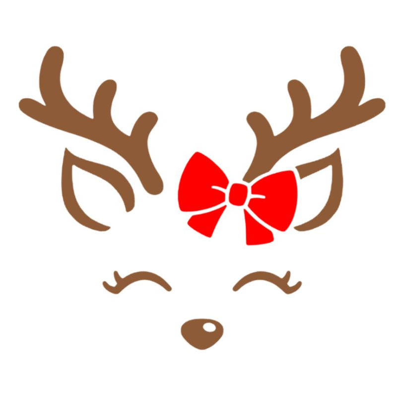 Rendier strik - raamsticker